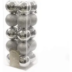 Kugeln Weihnachtskugeln bruchfest 20 Stk Weihnachtsdeko Baumschmuck silber Ø 6cm