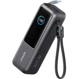 eufy Anker Powerbank (25K, 165W, Integriertes + einziehbares Kabel) Schwarz