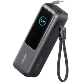 eufy Anker Powerbank (25K, 165W, Integriertes + einziehbares Kabel) Schwarz