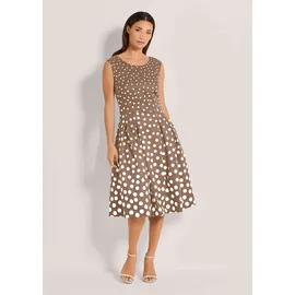 Madeleine Tupfenkleid Midikleid Braun/Weiß 42