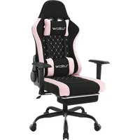 Woltu Massage Gaming Stuhl, ergonomisch, Computerstuhl mit Lendenkissen, Netzstoff