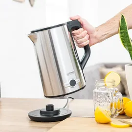 First Austria TZS First Austria Edelstahl Wasserkocher 2200W, 1,7 L, Temperatureinstellung 60-100 Grad, Warmhaltefunktion, Kalkfilter, verdecktes Heizelement, LED Beleuchtungsfarbe