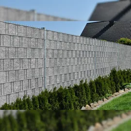 zaunzu® Sichtschutzstreifen 10 x 255 cm Hellgrau Vlies 2 St.