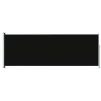 vidaXL Seitenmarkise 220 x 600 cm Schwarz Polyester