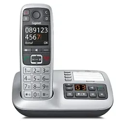 Gigaset E560A schnurloses Festnetztelefon mit AB (a/b-analog), platin