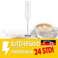 ☕Weiß - Elektrischer Milchaufschäumer–Schaum in Sekunden mit doppelter Spirale ☕