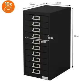 ML-Design Aktenschrank 28x38x60 cm Schwarz
