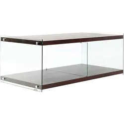 TV-Schrank KAYOOM "TV-Tisch Elementary, eckige Form, viel Ablagefläche", braun (dunkelbraun), B:120cm H:45cm T:60cm, Schränke, TV-Tisch, gehärtetes Glas, pflegeleicht