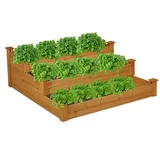 Relaxdays Hochbeet mit 3 Etagen 46 x 46 x 46 cm Bronze