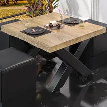 GGM Möbel PJ | Bistro Loungetisch | 70x70xH41cm | Eiche/ Schwarz