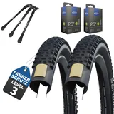 Schwalbe 2x Reifen Schwalbe Rapid Rob HS425 26x2.10 + 2x Schwalbe Schlauch AV13