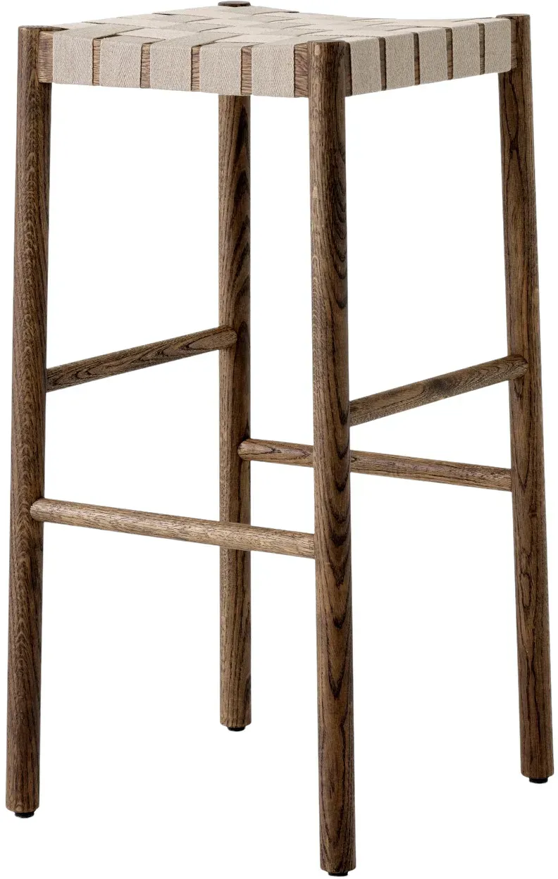 &Tradition Betty TK8 Barhocker, höhe 76 cm, eiche geräuchert / gewebe natur
