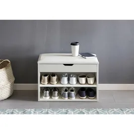 Wohnling Schuhbank 60 x 40 x 30 cm geschlossen weiß