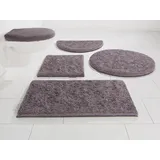 Guido Maria Kretschmer Home&Living Badematte Jari, Höhe 30 mm, rutschhemmend beschichtet, fußbodenheizungsgeeignet, schnell trocknend, strapazierfähig, Kunstfaser, rund, Badematten, Uni-Farben, Badteppich, auch als 2 teiliges Set & rund grau rund | Ø 80 cm x 30 mm