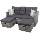 Harms Import Stuhl, Lounge-Sofa Lounge-Coach Polster Grau ALU 180 cm Garten Terrasse Patio