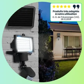 casativo-lighting Außenstrahler Solar 2er Set 12 W 225,0 cm schwarz