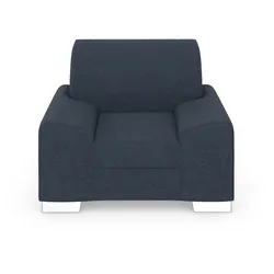 Sessel DOMO COLLECTION "Anzio", blau, B:114cm H:85cm T:93cm, Sessel, Polstersessel, wahlweise mit Federkern