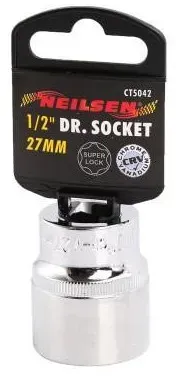 27 mm - Stecknuss Chrom-Vanadium Super Lock für 1/2-Zoll-Antrieb - Neilsen Tools