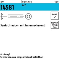 Industrial Quality Supplies ISO 14581 Senkschrauben mit Innensechsrund A