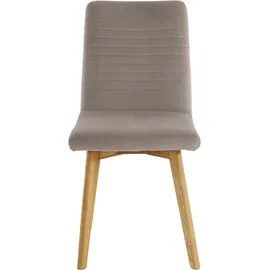 OTTO products Esszimmerstuhl »Alessja« (Set) 2 Stk.Bezug aus Microfaser, Gestell aus Eiche Massivholz, grau