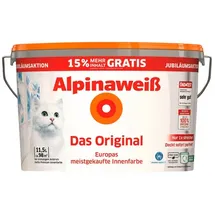 Alpina Dispersionsfarbe Alpinaweiß Das Original weiß, matt, 11,5 l – weiss