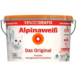 Alpina Dispersionsfarbe Alpinaweiß Das Original weiß, matt, 11,5 l – weiss