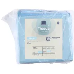ABENA® Bettschutzunterlage Abri-Cell, 6-lagig, 17g, hellblau 1999915542 , 1 Packung = 25 Stück, 60 x 40 cm, 300 ml Saugstärke