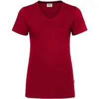 Hakro Damen-V-Shirt Cotton-Tec rot Gr. XS