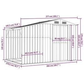 vidaXL Gerätehaus 2,77 x 1,93 m Anthrazit
