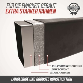 Berg Toys BERG Trampolin FlatGround 410 cm Ultim Champion ECO rechteckig Grün + Sicherheitsnetz DLX XL
