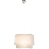 Nowa LED Hängelampe Esstischleuchte rund Pendellampe beige Textil Wohnzimmerlampe,