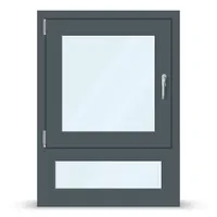 Fenster mit Unterlicht Anthrazit, Kunststoff, Kömmerling 70 AD, Anthrazit ähnlich RAL 7016, 800 x 1100 mm, individuell online konfigurieren