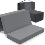 eloneo Bestschlaf grau Klappmatratze inkl. Husse & Transporttasche Spar-Set