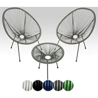 Sunnypillow 2er Set Acapulco Gartenstühle mit Tisch | Loungesessel
