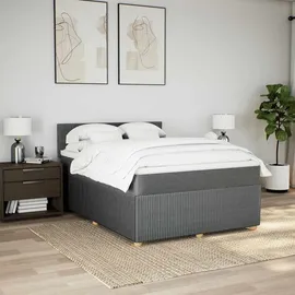 vidaXL Boxspringbett 160 x 200 cm Dunkelgrau