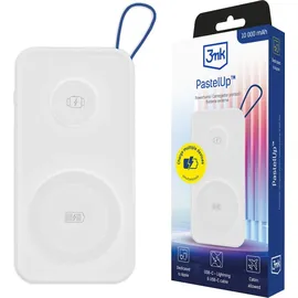 3M 3mk Powerbank PastelUp 10,000mAh USB-A / C für iPhone Huawei Samsung XiaomiWeiss kompatibel mit MagSafe - Weiß