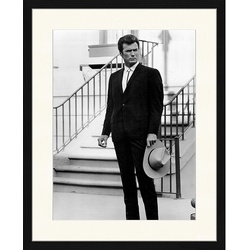 ANY IMAGE Digitaldruck »Clint Eastwood«, Rahmen: Buchenholz, Schwarz