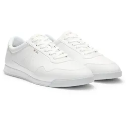BOSS Herren Sneaker - Nitan ltpf, Halbschuh, Turnschuh, Echtleder, Logo Weiß EUR 41