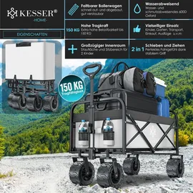 Kesser Bollerwagen mit breiten Reifen grau