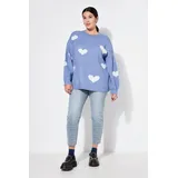 Studio Untold Damen große Größen Übergrößen Plus Size Mom-Jeans, Struktur mit Glitzer, 5-Pocket Blue Denim 54 838127902-54 - 44W / 32L