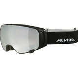 Alpina DOUBLE JACK MAG Q-LITE - Verspiegelte, Kontrastverstärkende Wechselscheiben OTG Skibrille Mit 100% UV Schutz Für Erwachsene, black matt,