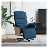 vidaXL Relaxsessel mit Fußteil Polyester 83 x 104 x 83 cm Blau drehbar