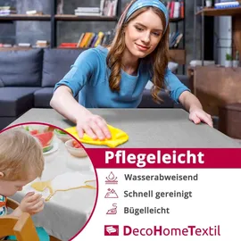 DecoHomeTextil Heimtextilmanufaktur Tischdecke Leinen Optik 130 x 130 cm Weiß