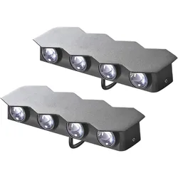 Außenwandleuchte LED Metall schwarz 21 cm rechteckig 2er Set WELDON