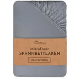 NatureMark Spannbettlaken Mikrofaser-Polyester 90 x 200 - 100 x 200 cm Grau