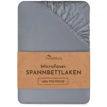 NatureMark Spannbettlaken Mikrofaser-Polyester 90 x 200 - 100 x 200 cm Grau