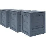 vidaXL Gartenkomposter 3 Stk. Grau 60 x 60 x 73 cm 780 L