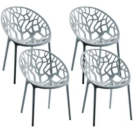CLP Hope Gartenstuhl Sessel 59 x 59 x 80 cm grau 4 St.
