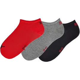 Puma Sneakersocken 3er Pack Rot/Grau/Schwarz 35-38