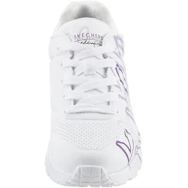 SKECHERS Uno Lite Spread The Love White Synthetic/Light Purple Trim 27